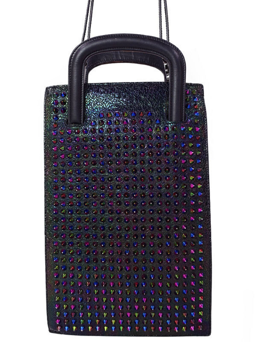 Christian Louboutin Trick Track 2Way Bag black textured calfskin leather